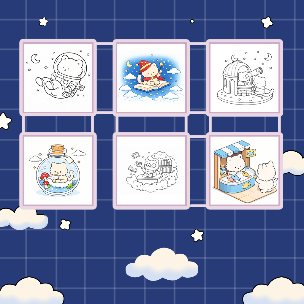 The Catsmos - Cute Cat Coloring Book